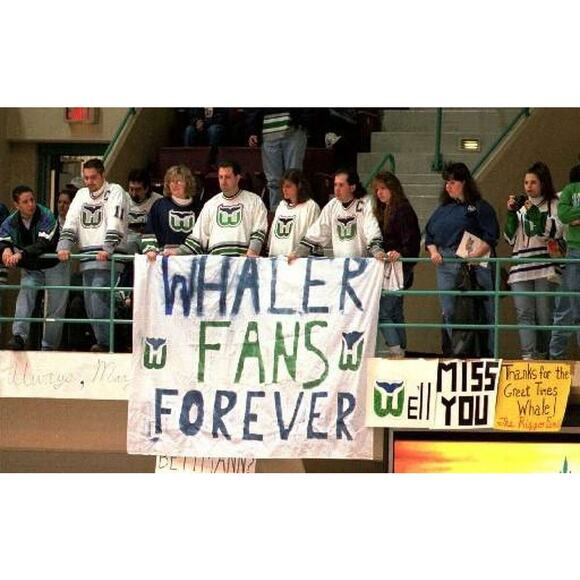 Hartford Whalers 90s CCM Maska away jersey XL navy Connecticut NHL vintage - Picture 9 of 9